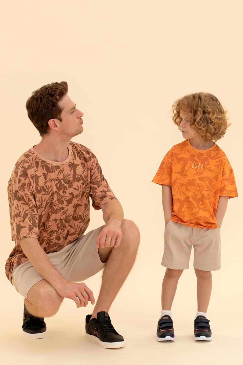 Çocuk Turuncu Bisiklet Yaka Tişört