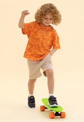 Çocuk Turuncu Bisiklet Yaka Tişört - 50263492036