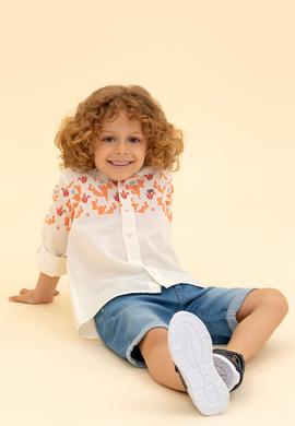 Erkek Çocuk Turuncu Uzun Kollu Gömlek - 50264502010