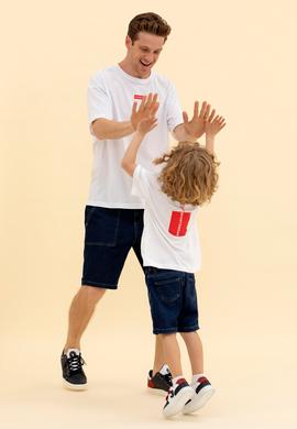 Erkek Beyaz Comfort Bisiklet Yaka Tişört - 50263285023