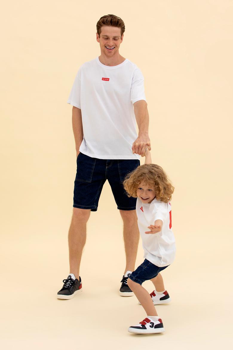 Erkek Beyaz Comfort Bisiklet Yaka Tişört - 50263285023