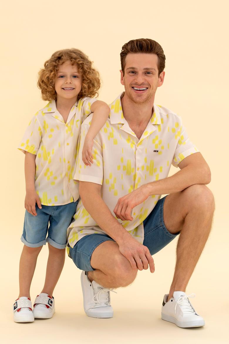 Erkek Ekru Kısa Kollu Gömlek - 50264307010