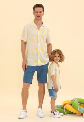 Erkek Çocuk Ekru Kısa Kollu Gömlek - 50264501022