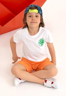 Çocuk Beyaz Bisiklet Yaka Tişört - 50266073008