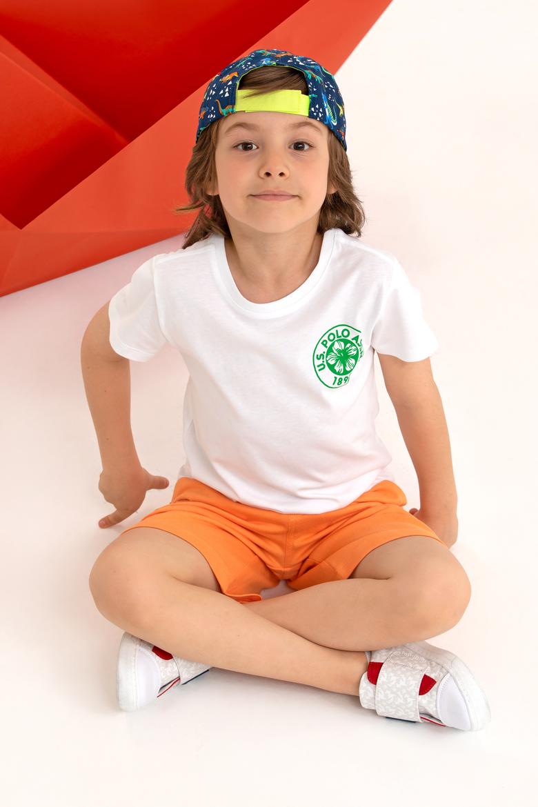 Çocuk Beyaz Bisiklet Yaka Tişört - 50266073008