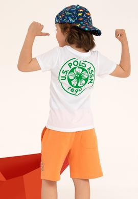 Çocuk Beyaz Bisiklet Yaka Tişört - 50266073008