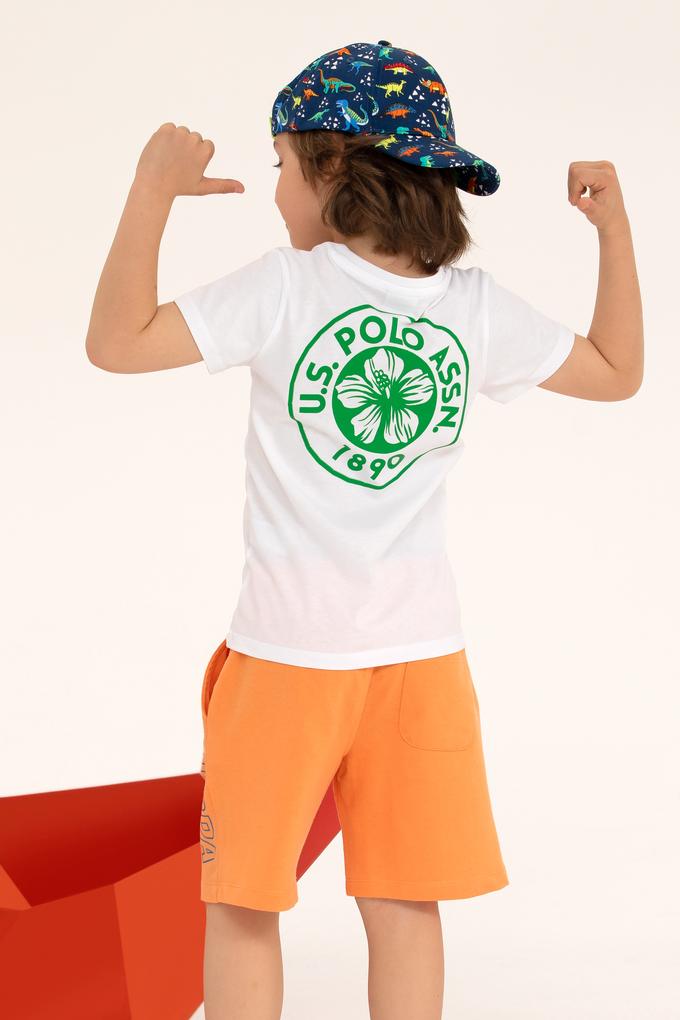 Çocuk Beyaz Bisiklet Yaka Tişört