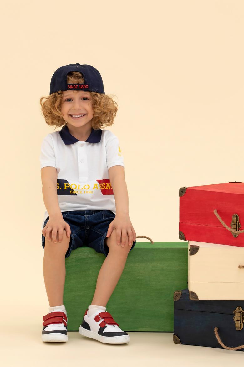 Erkek Çocuk Beyaz Polo Yaka Tişört