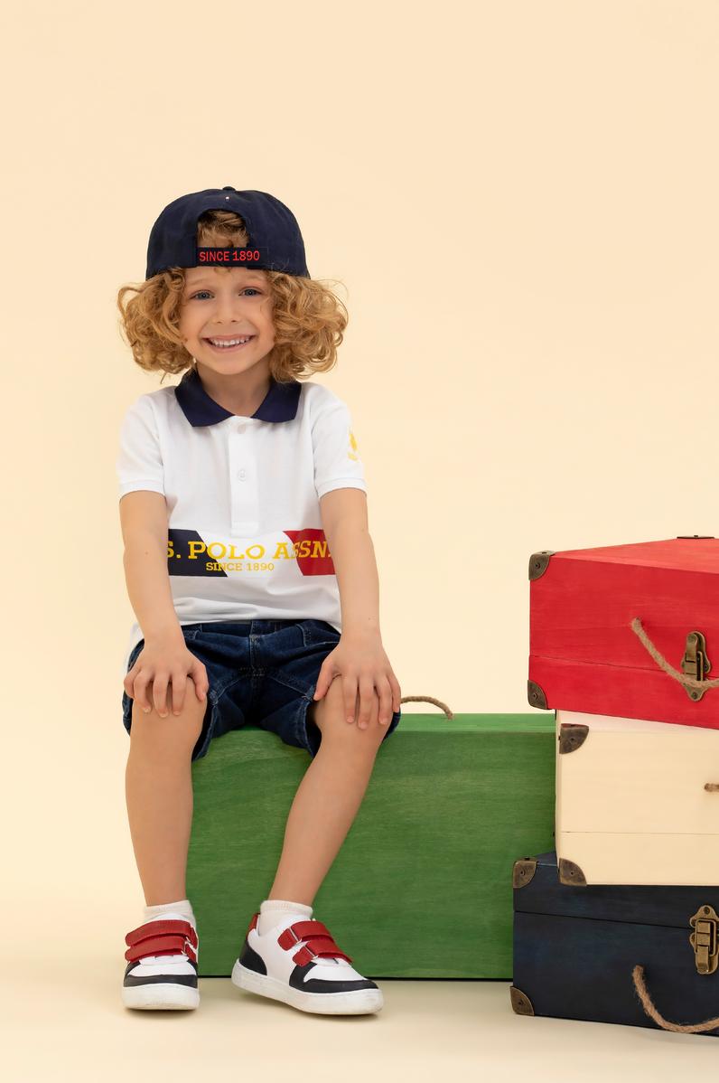 Erkek Çocuk Beyaz Polo Yaka Tişört