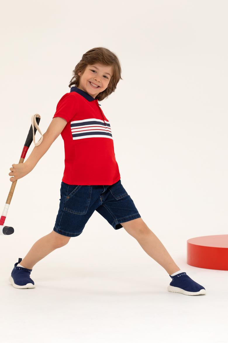 Erkek Çocuk Kırmızı Polo Yaka Tişört - 50266066018
