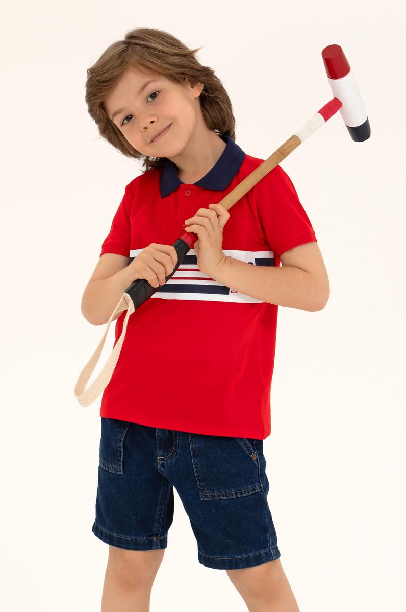 Erkek Çocuk Kırmızı Polo Yaka Tişört