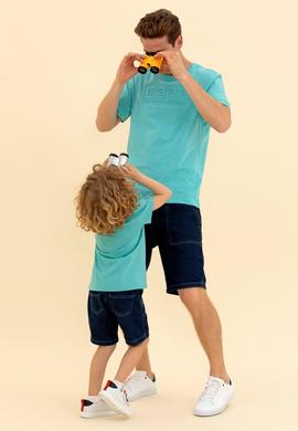 Erkek Mint Bisiklet Yaka Tişört - 50263480027