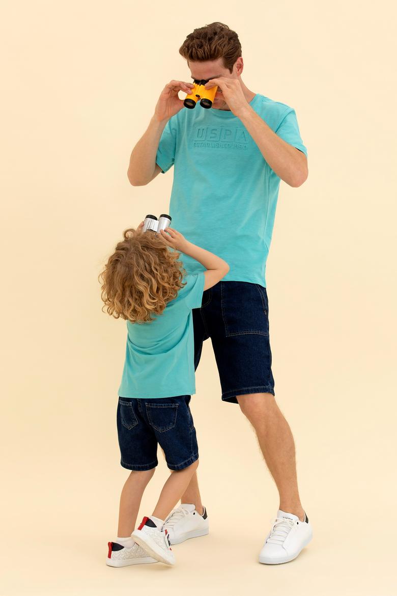 Erkek Mint Bisiklet Yaka Tişört