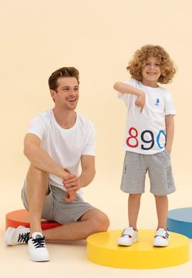 Çocuk Gri Melanj Örme Şort - 50265960013