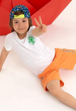 Çocuk Turuncu Örme Şort - 50265960078
