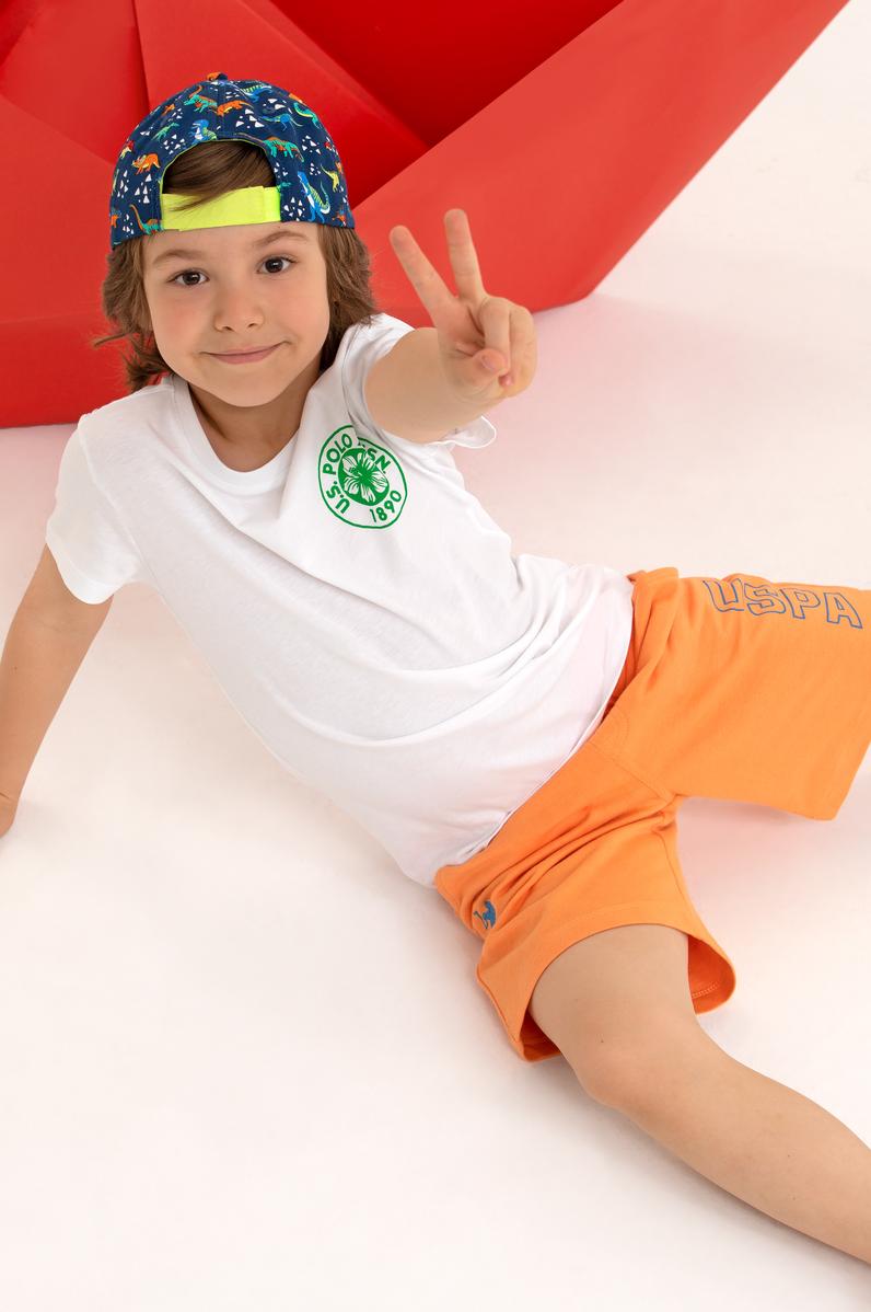 Çocuk Turuncu Örme Şort