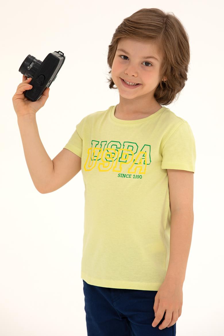Çocuk Açık Sarı Bisiklet Yaka Tişört