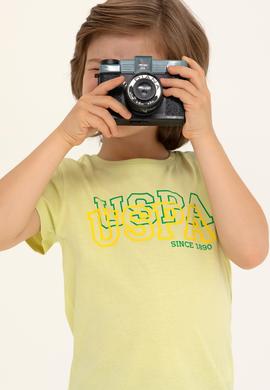 Çocuk Açık Sarı Bisiklet Yaka Tişört - 50266042008