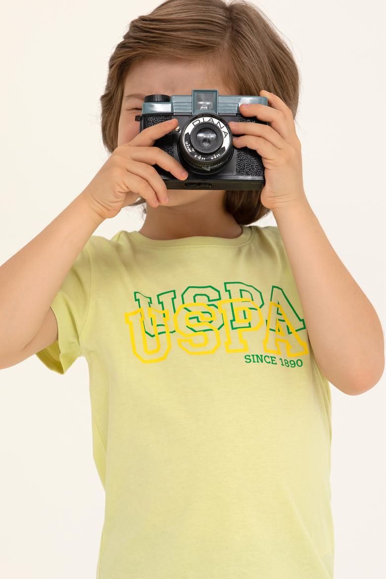 Çocuk Açık Sarı Bisiklet Yaka Tişört - 50266042008