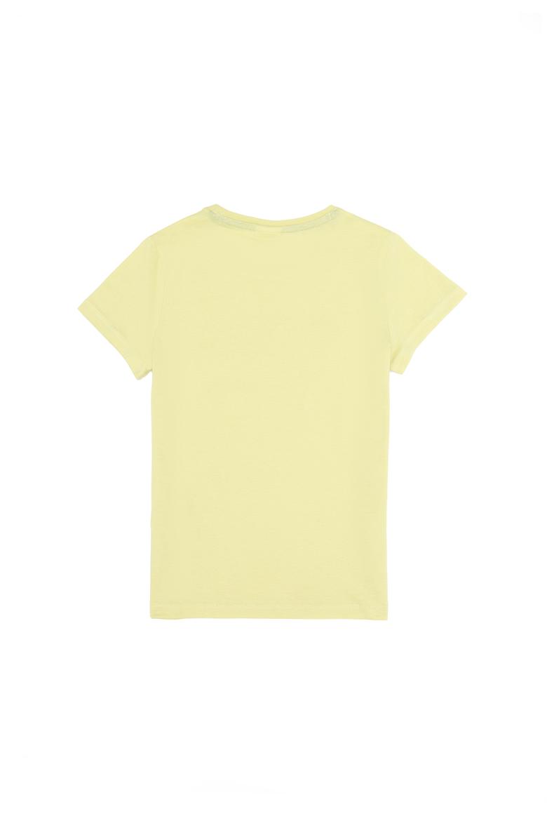 Çocuk Açık Sarı Bisiklet Yaka Tişört - 50266042008