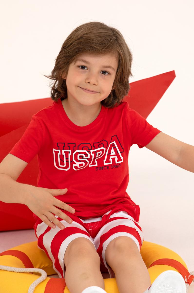 Çocuk Kırmızı Bisiklet Yaka Tişört