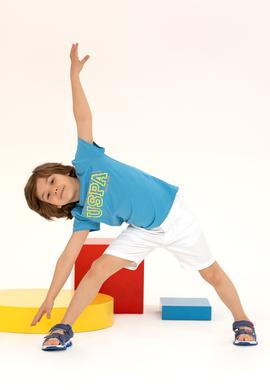 Çocuk Turkuaz Bisiklet Yaka Tişört - 50266042109