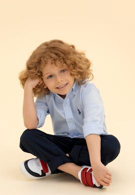 Erkek Çocuk Açık Mavi Uzun Kollu Basic Gömlek - 50267652025