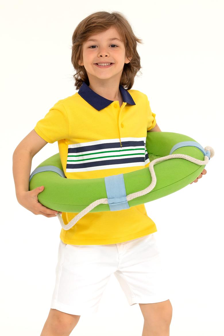 Erkek Çocuk Sarı Polo Yaka Tişört