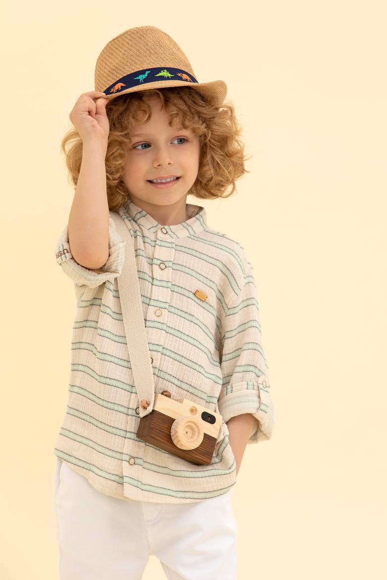 Erkek Çocuk Su Yeşili Uzun Kollu Gömlek - 50270357035