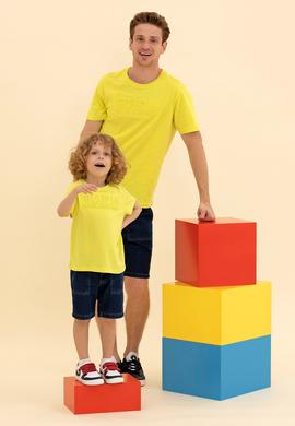 Erkek Citron Bisiklet Yaka Tişört - 50263480016