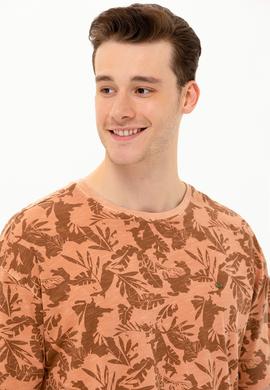 Erkek Pudra Comfort Bisiklet Yaka Tişört - 50263488034