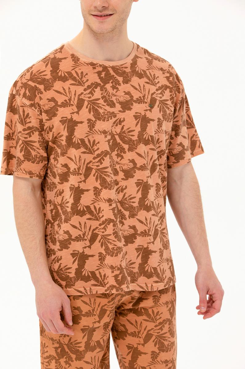 Erkek Pudra Comfort Bisiklet Yaka Tişört