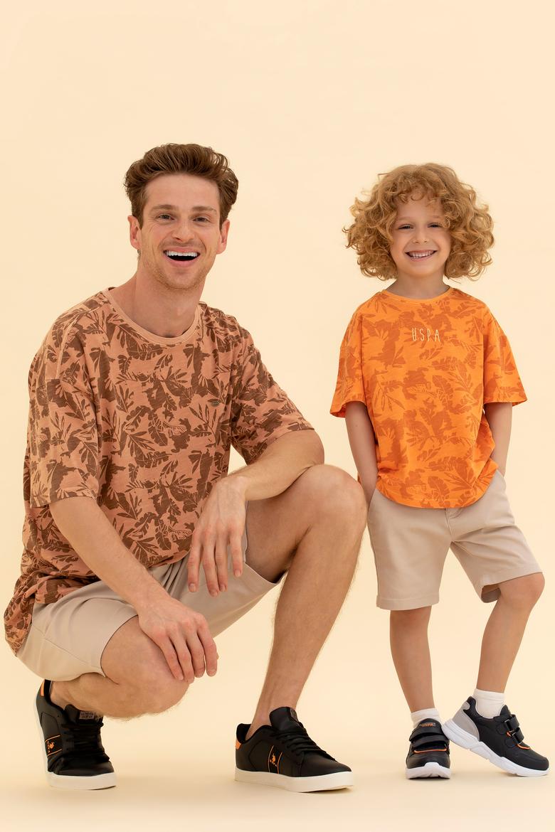 Erkek Pudra Comfort Bisiklet Yaka Tişört