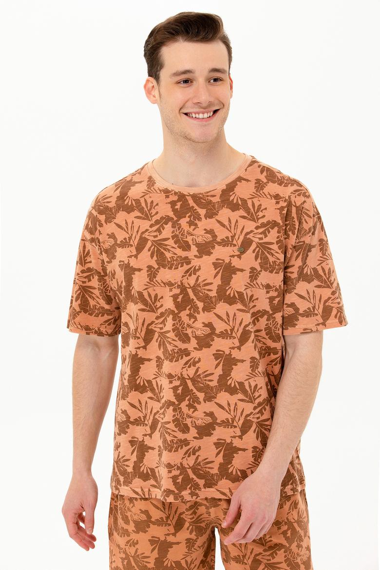 Erkek Pudra Comfort Bisiklet Yaka Tişört - 50263488034