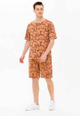 Erkek Pudra Comfort Bisiklet Yaka Tişört - 50263488034