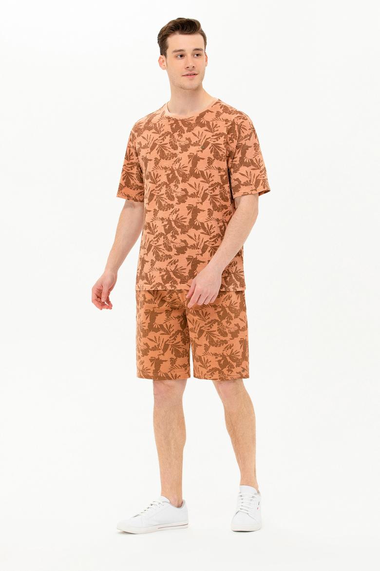 Erkek Pudra Comfort Bisiklet Yaka Tişört - 50263488034