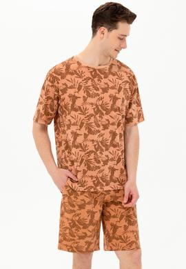 Erkek Pudra Comfort Bisiklet Yaka Tişört - 50263488034