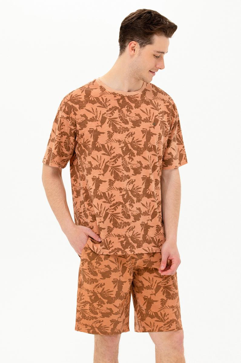 Erkek Pudra Comfort Bisiklet Yaka Tişört