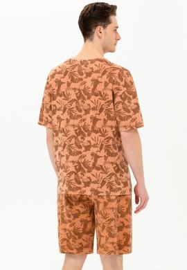 Erkek Pudra Comfort Bisiklet Yaka Tişört - 50263488034