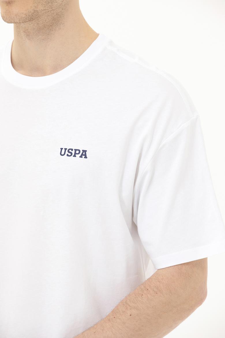 Erkek Beyaz Oversize Bisiklet Yaka Tişört - 50264935008