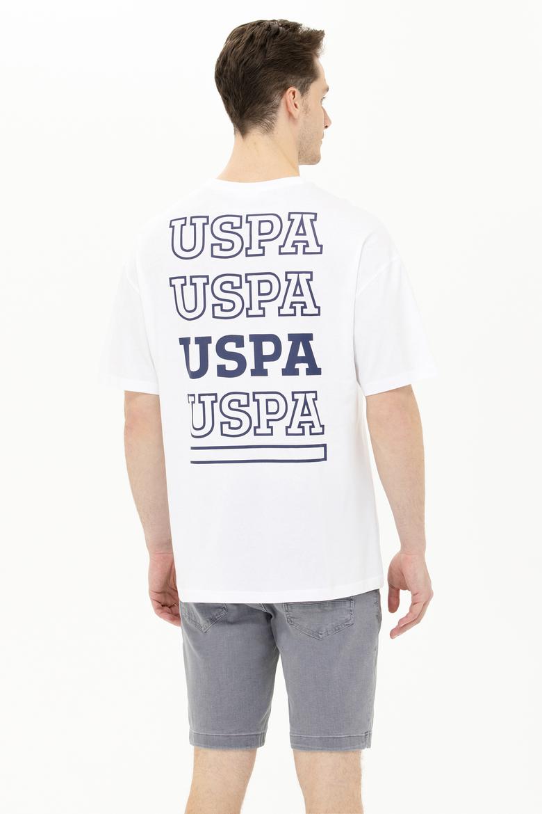 Erkek Beyaz Oversize Bisiklet Yaka Tişört - 50264935008