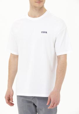 Erkek Beyaz Oversize Bisiklet Yaka Tişört - 50264935008
