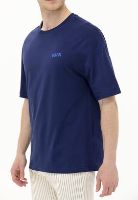 Erkek Lacivert Oversize Bisiklet Yaka Tişört - 50264935018