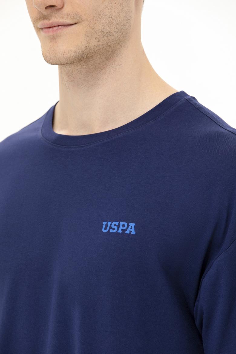 Erkek Lacivert Oversize Bisiklet Yaka Tişört - 50264935018