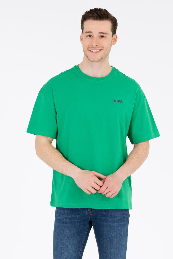 Erkek Yeşil Oversize Bisiklet Yaka Tişört