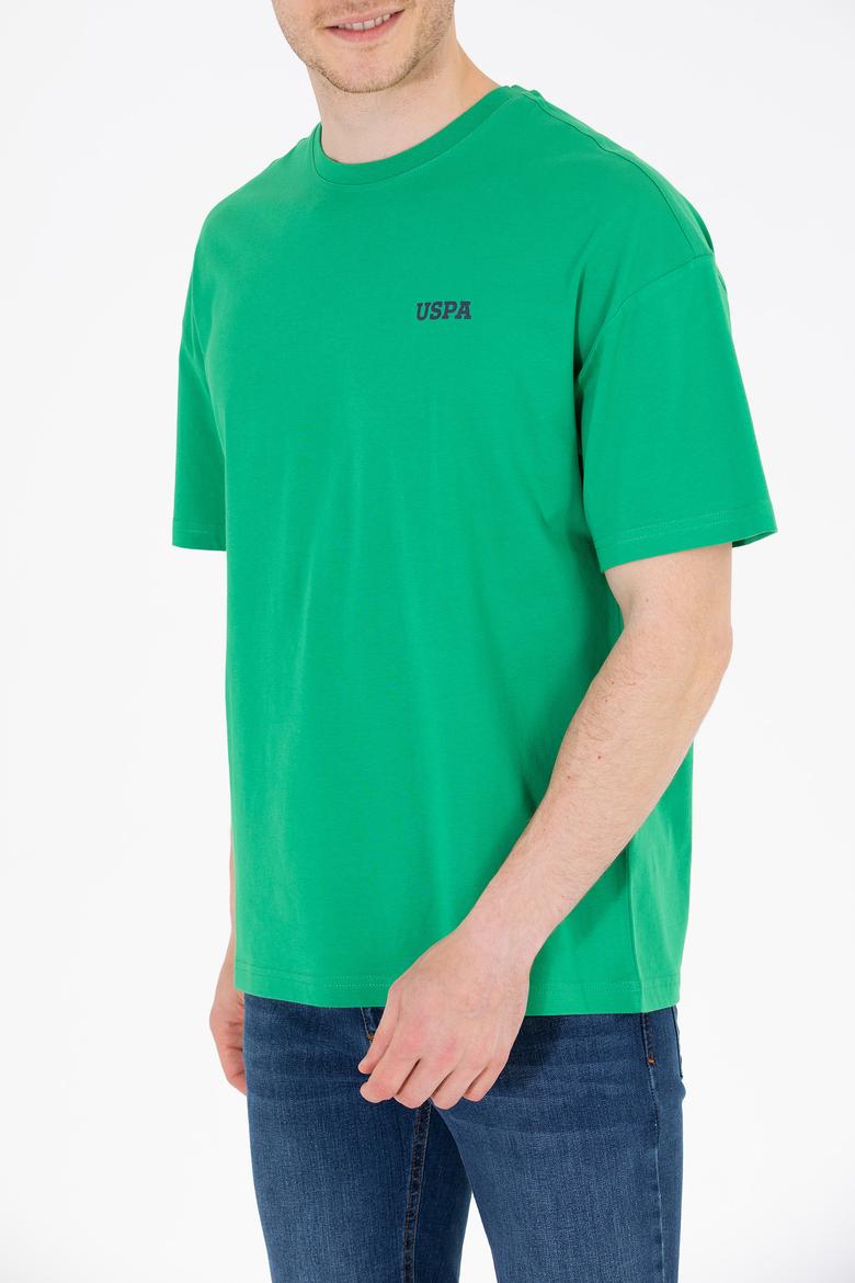 Erkek Yeşil Oversize Bisiklet Yaka Tişört - 50264935028