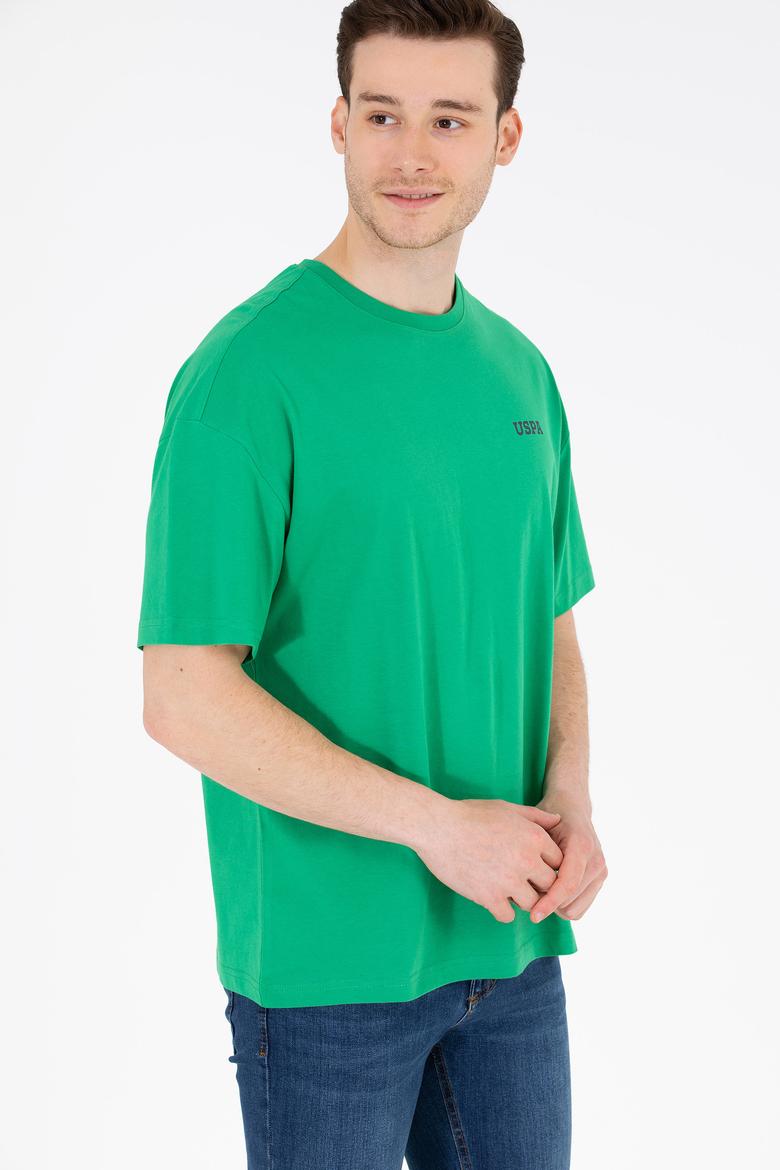 Erkek Yeşil Oversize Bisiklet Yaka Tişört - 50264935028