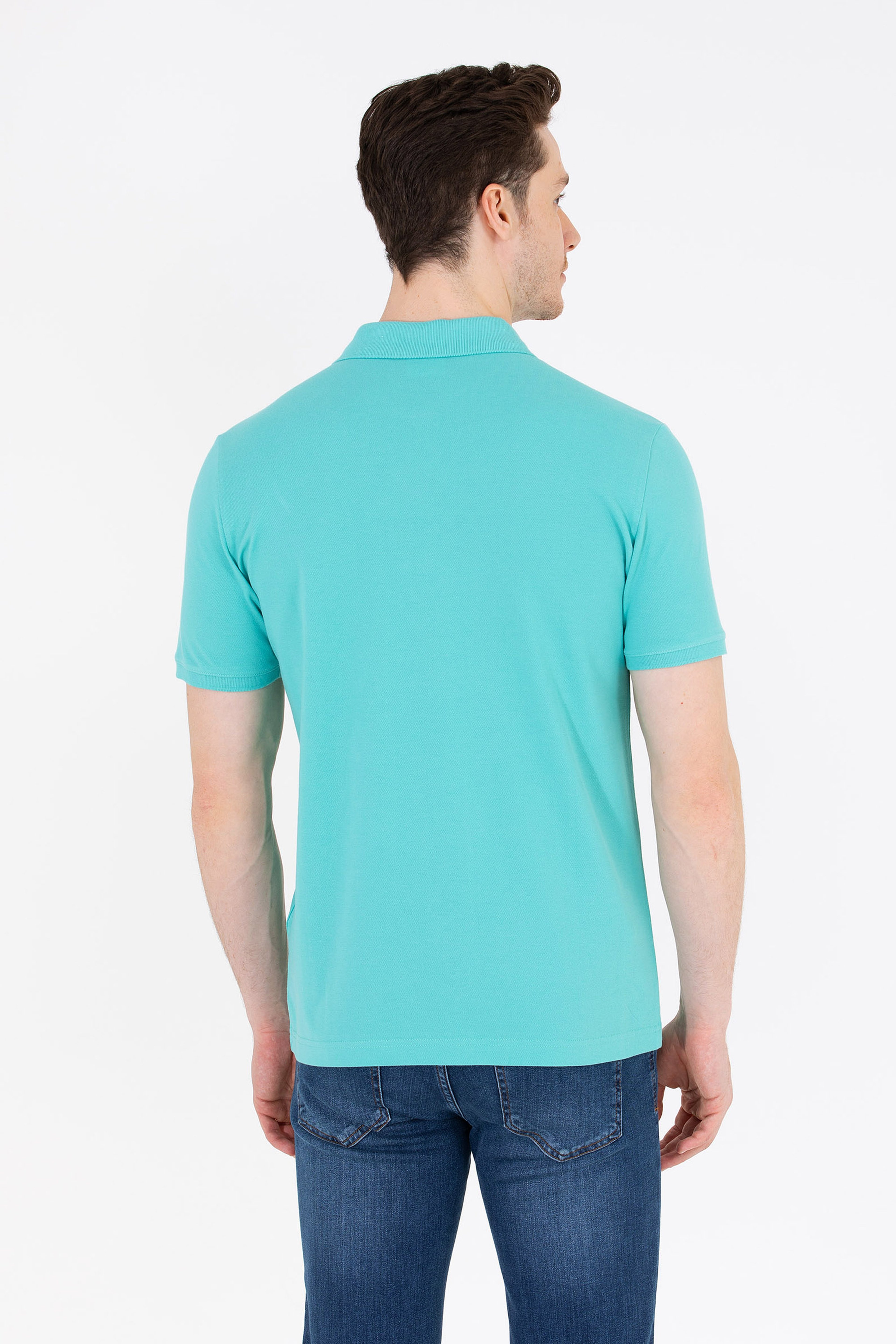 Erkek Mint Polo Yaka Tişört - Image 5
