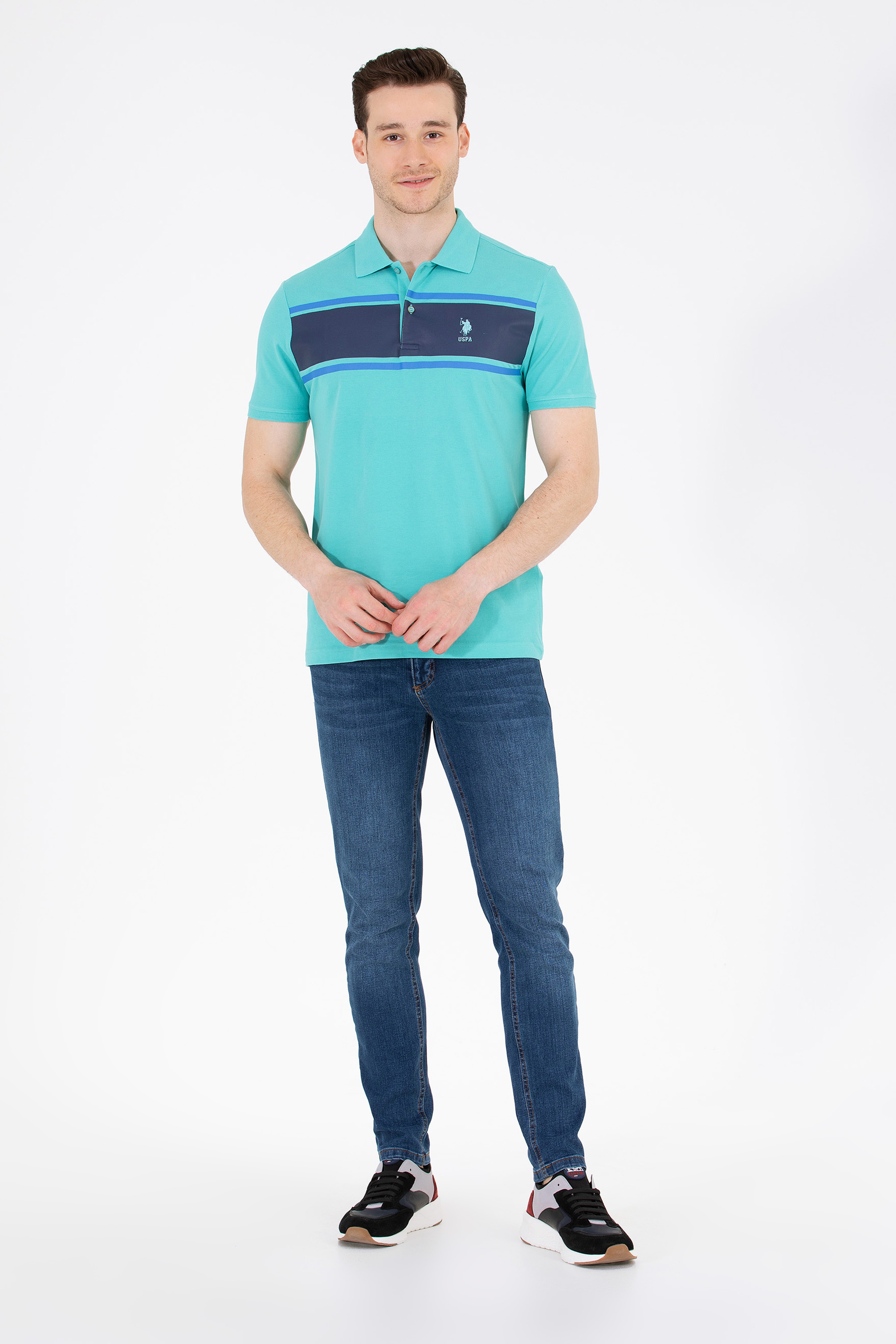 Erkek Mint Polo Yaka Tişört