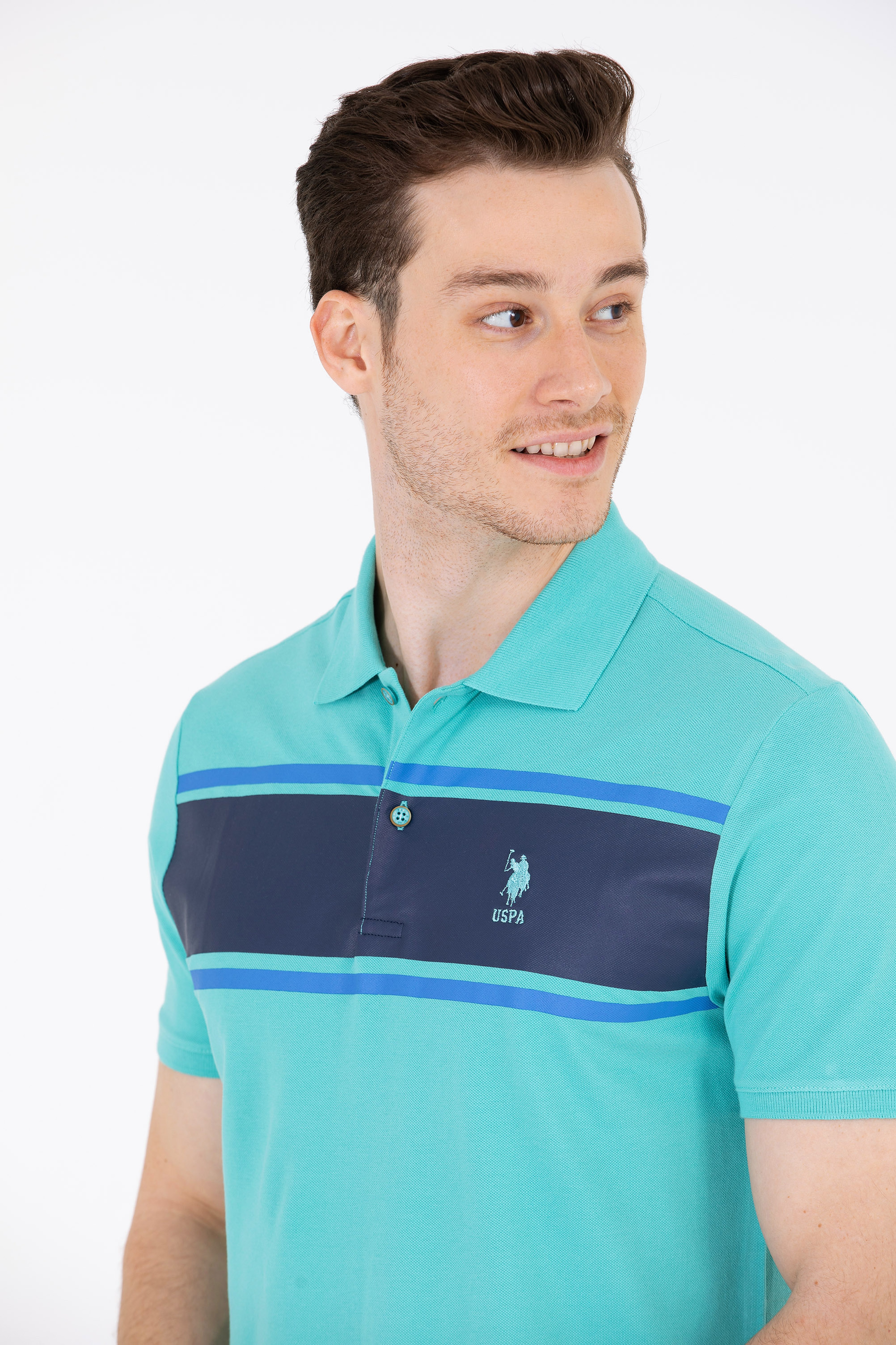 Erkek Mint Polo Yaka Tişört - Image 3